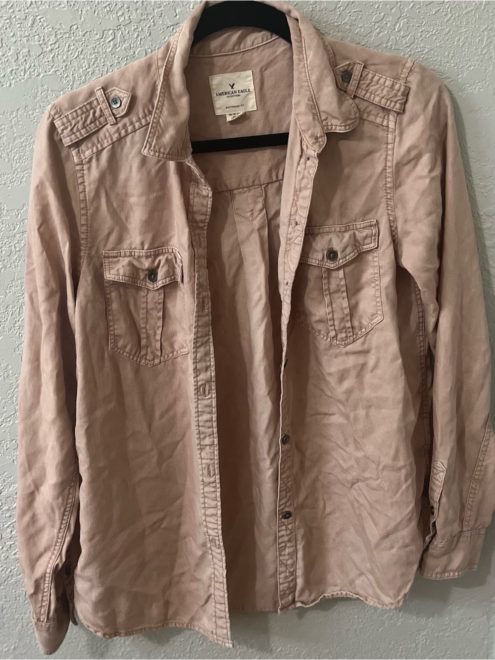 American Eagle Outfitters Blush Pink Utility Shirt Jacket